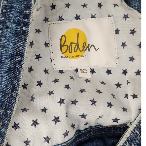 Boden girls denim overalls 11-12Y Stars Lining Skinny Pockets Nordstrom Preppy - Picture 6 of 8